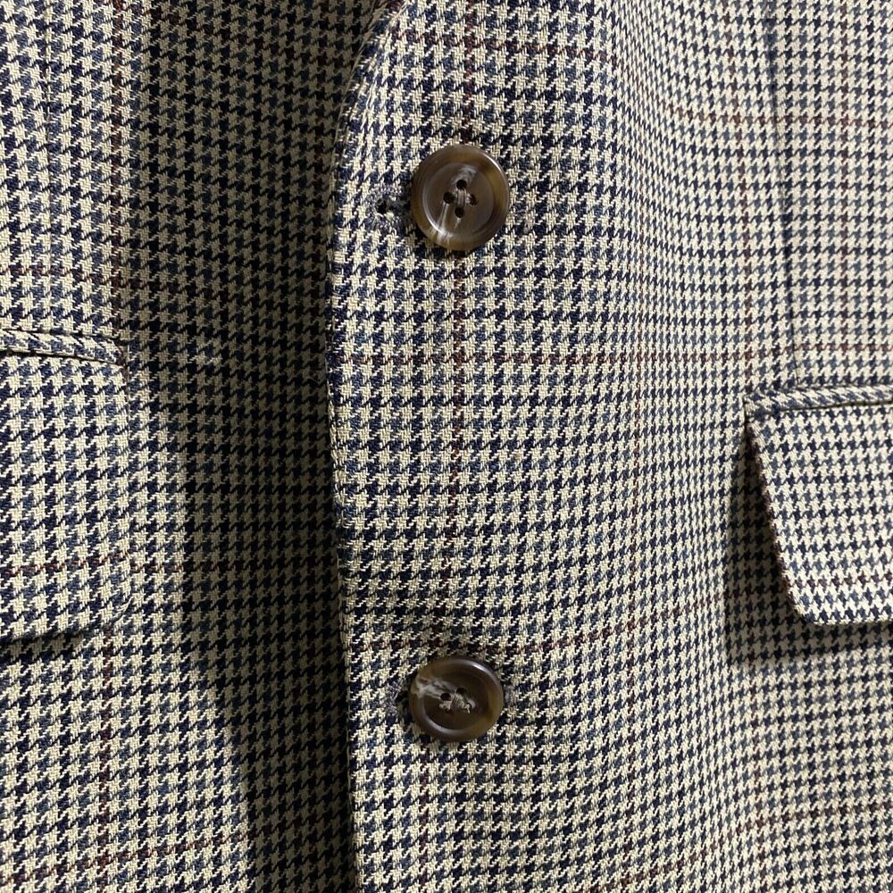 Chaps Ralph Lauren Wool Silk Sport Coat Mens 42R Houndstooth Blazer Suit Jacket - Picture 7 of 16